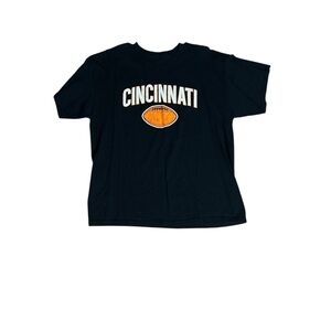 Black Short Sleeve Tee with Cincinnati Design and Orange Graphic